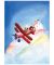 Red Biplane Joyride in the Clouds Birthday Card