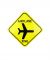 Airplane Crossing Sign Sticker