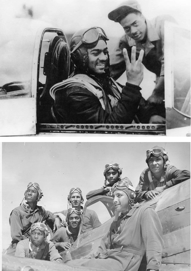 Photo of Lt. Col. Harry T. Stewart Jr. and other Tuskegee Airmen
